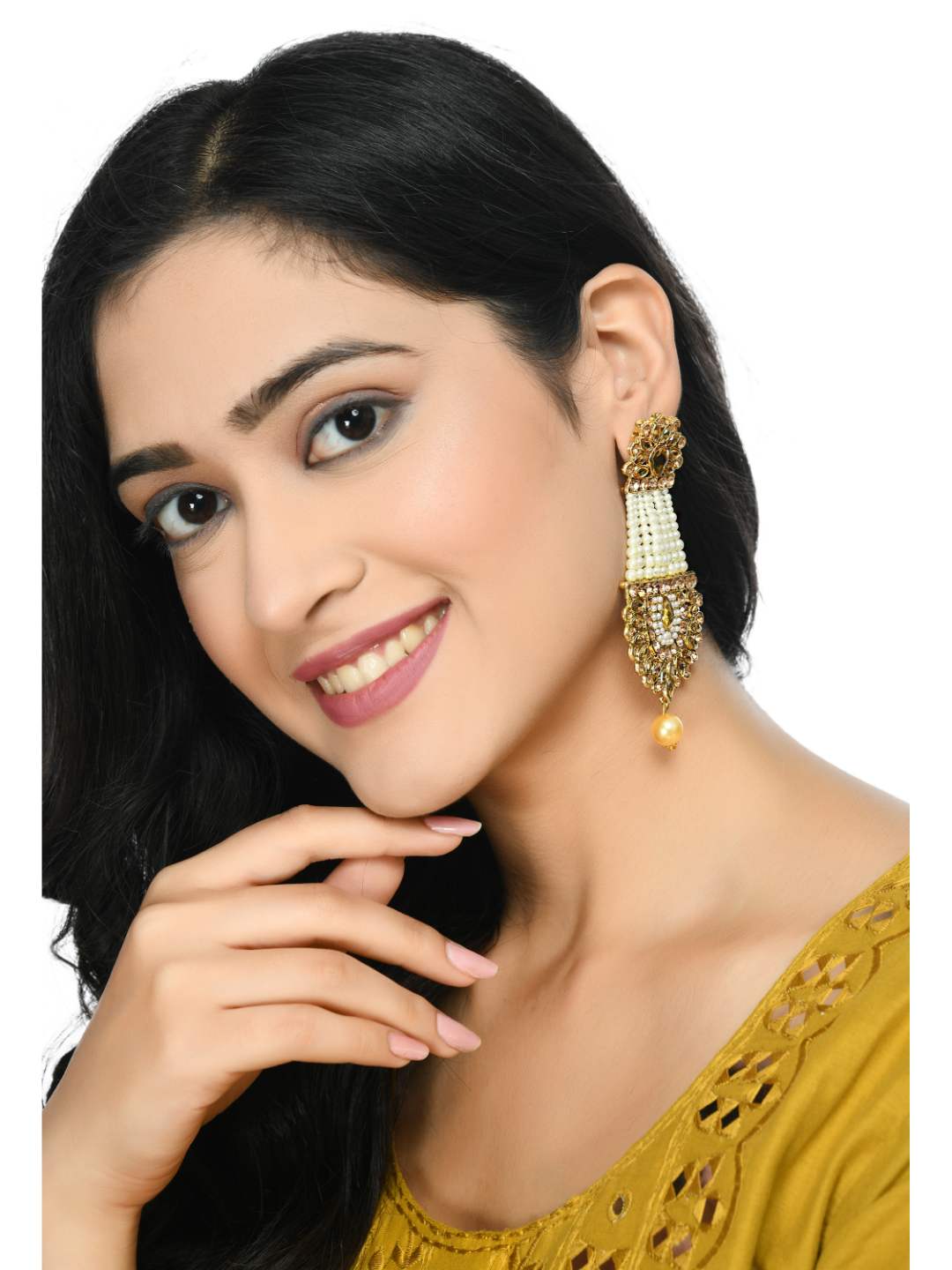 Trendia High Quality Earrings with Kundan & Pearls