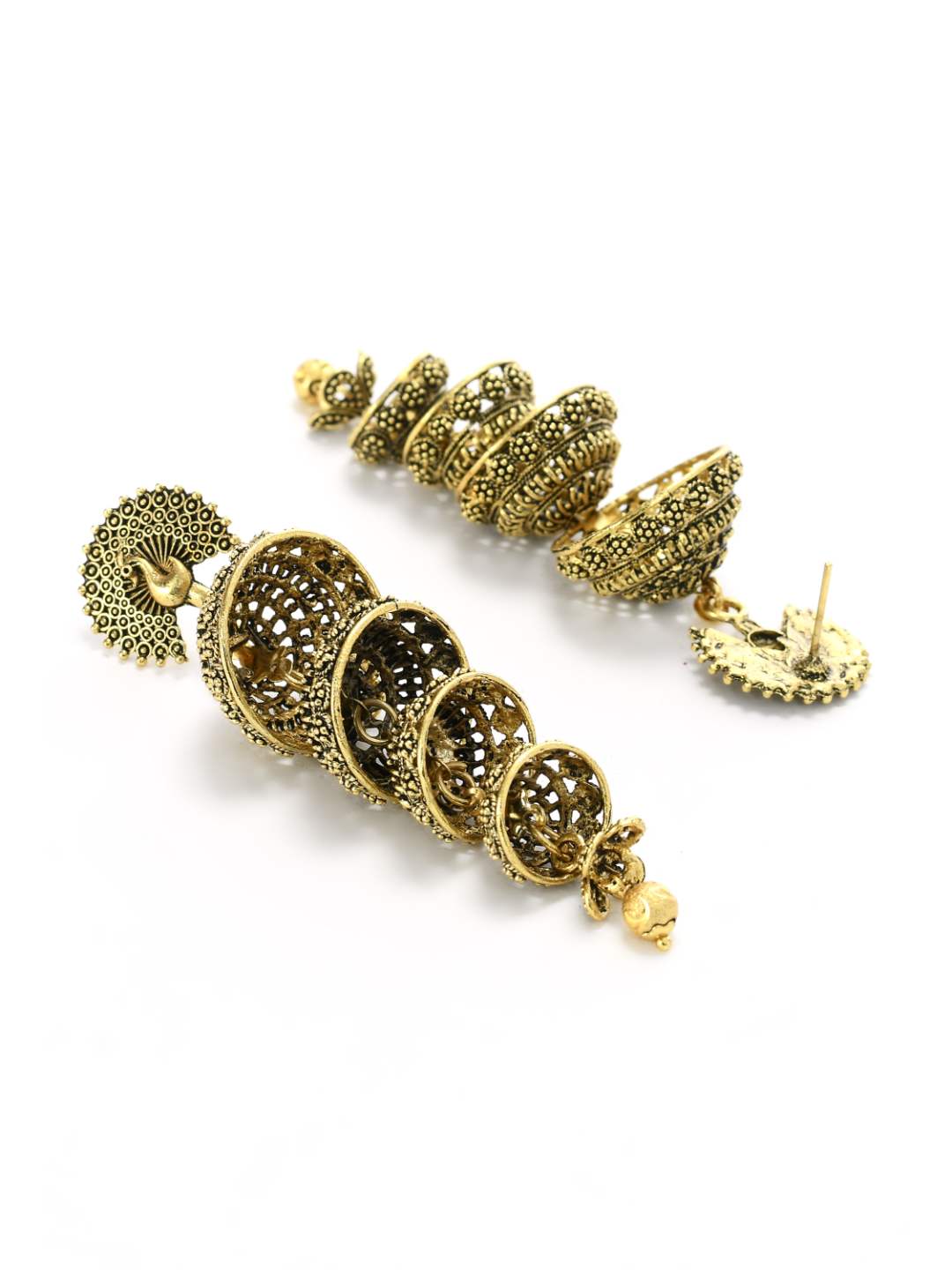 Trendia Peacock design Golden colour Ear