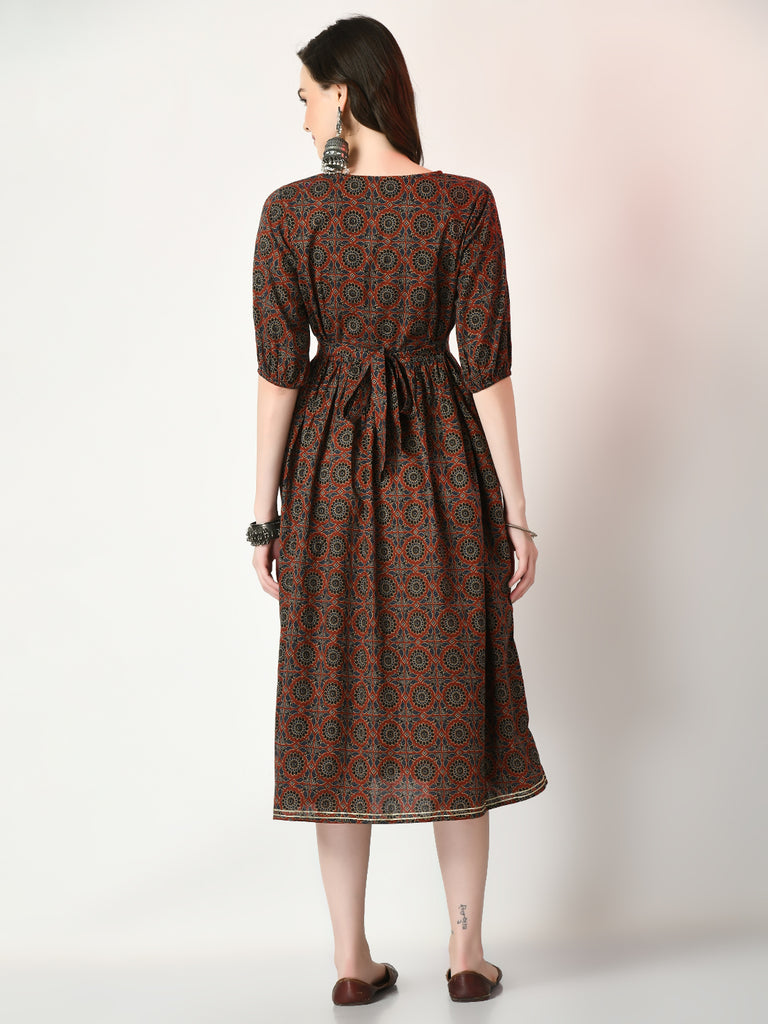 Women's Multi Empire Printed Dress