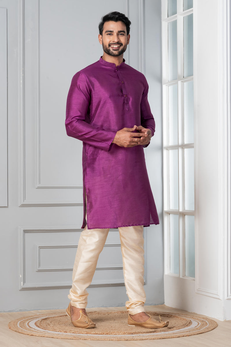 Purple Kurta Jacquard Chudidar