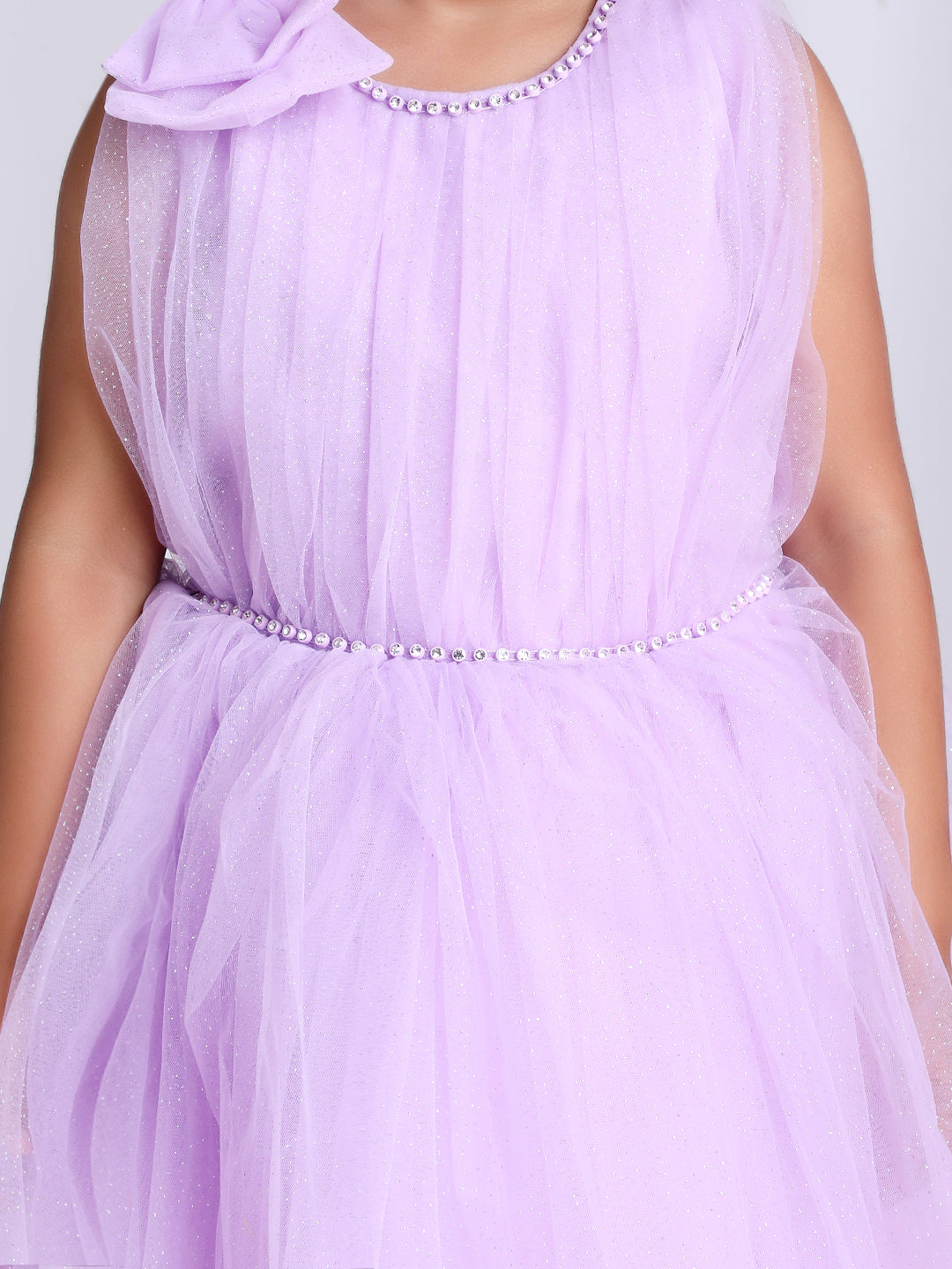 Girl's Lilac Swirl Party Dress - KID1 Girls
