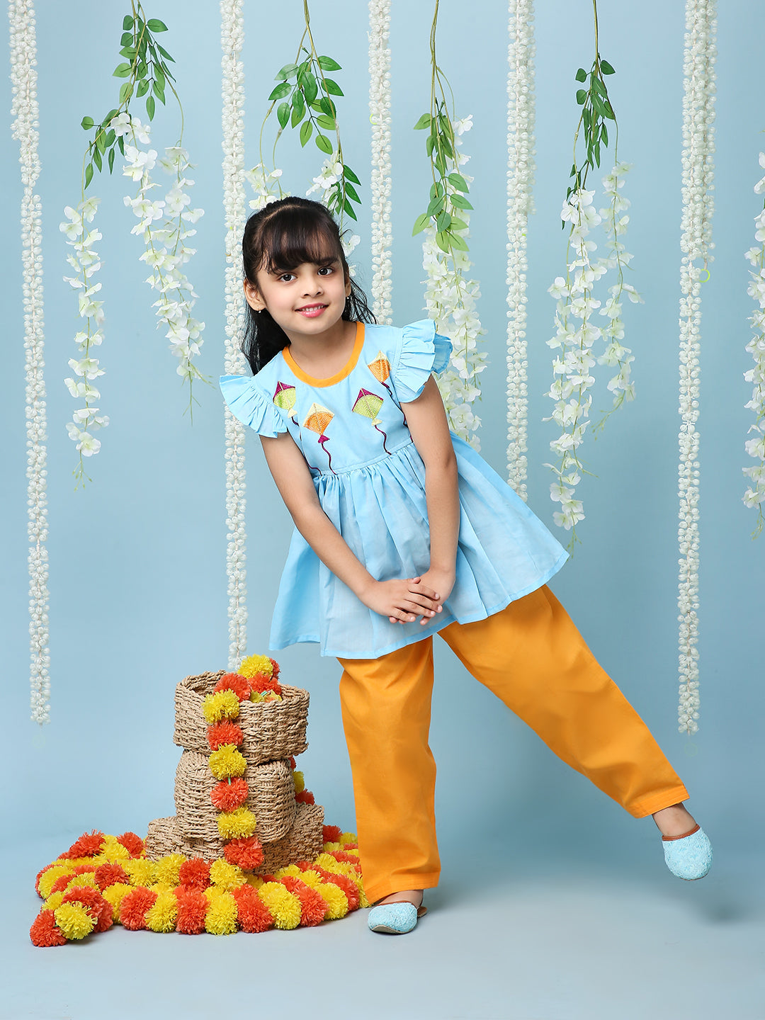 Girl's  Patang Peplum Kurti Salwar - Kid1