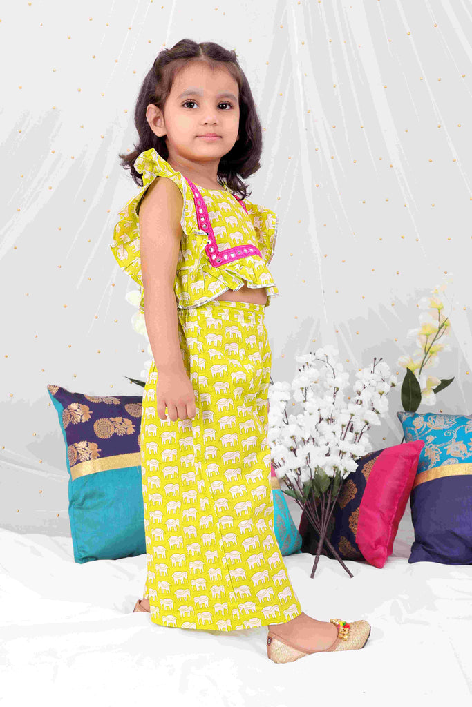 Girl's Elephant Print Plaz