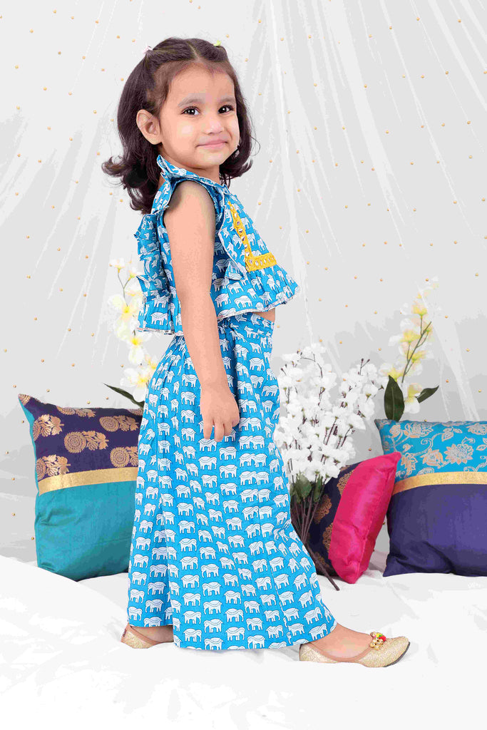Girl's Elephant Print Plaz