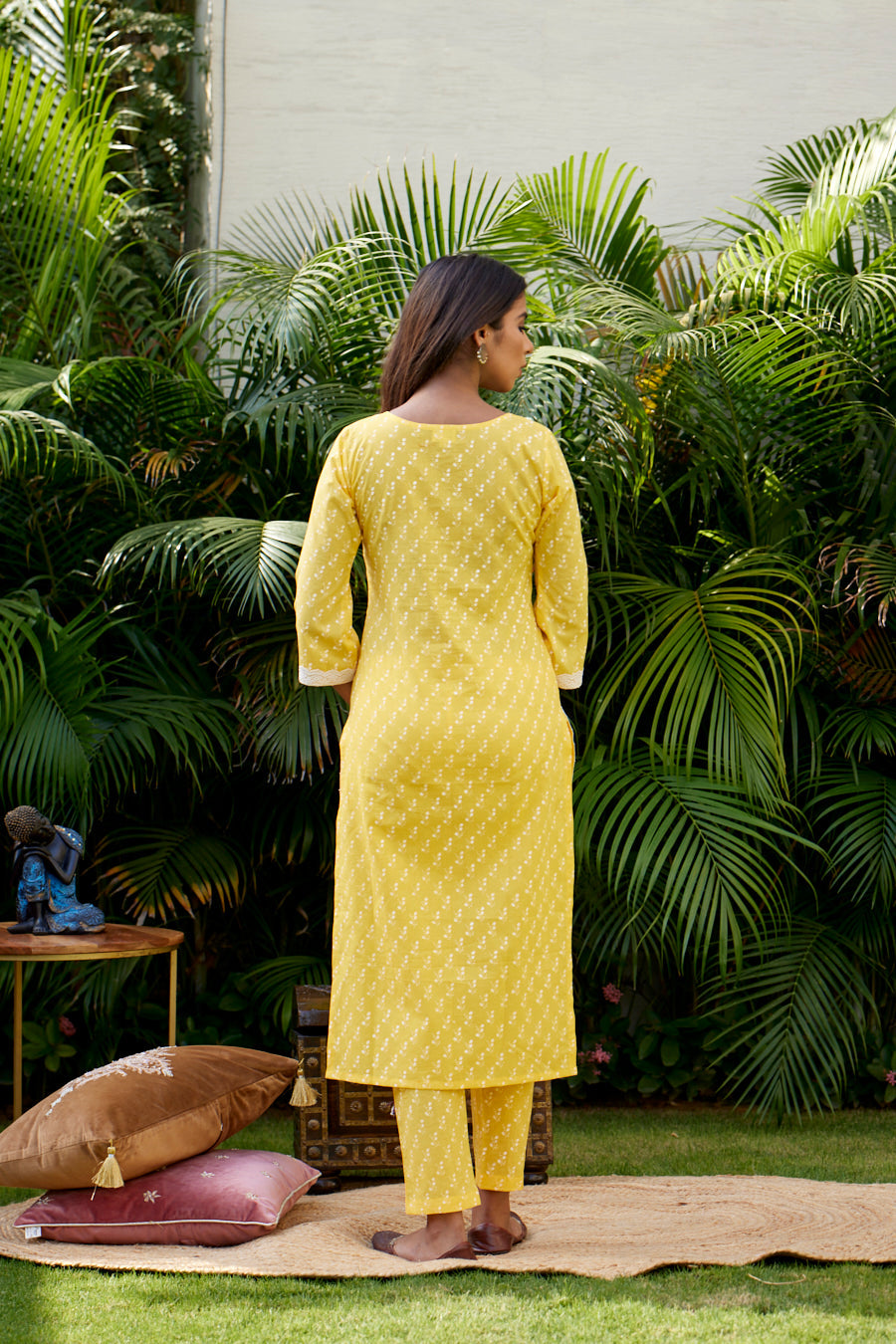 Women's Yellow Co-Ord Kurta Set - Nangalia Ruchira