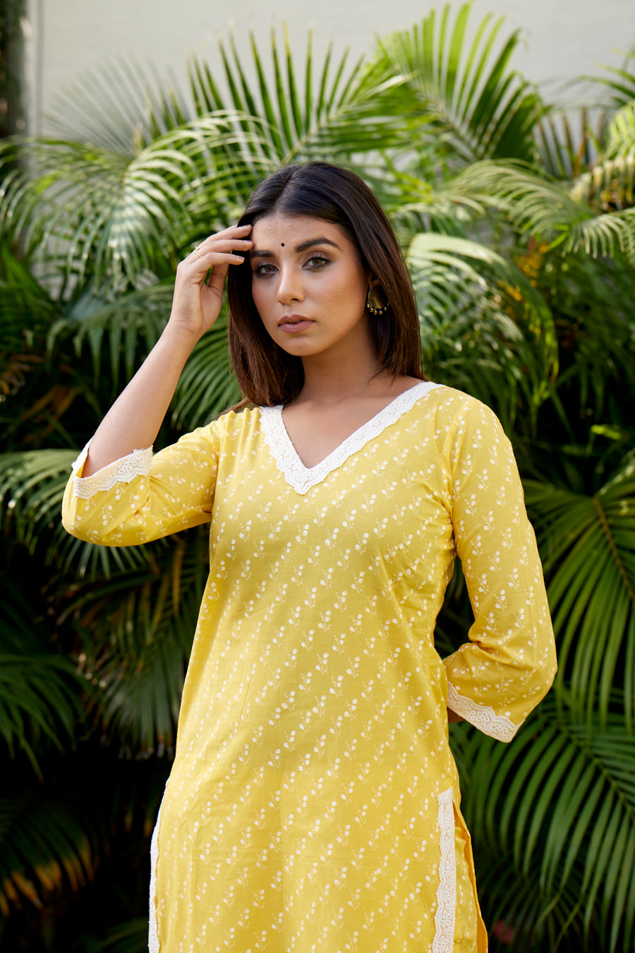 Women's Yellow Co-Ord Kurta Set - Nangalia Ruchira