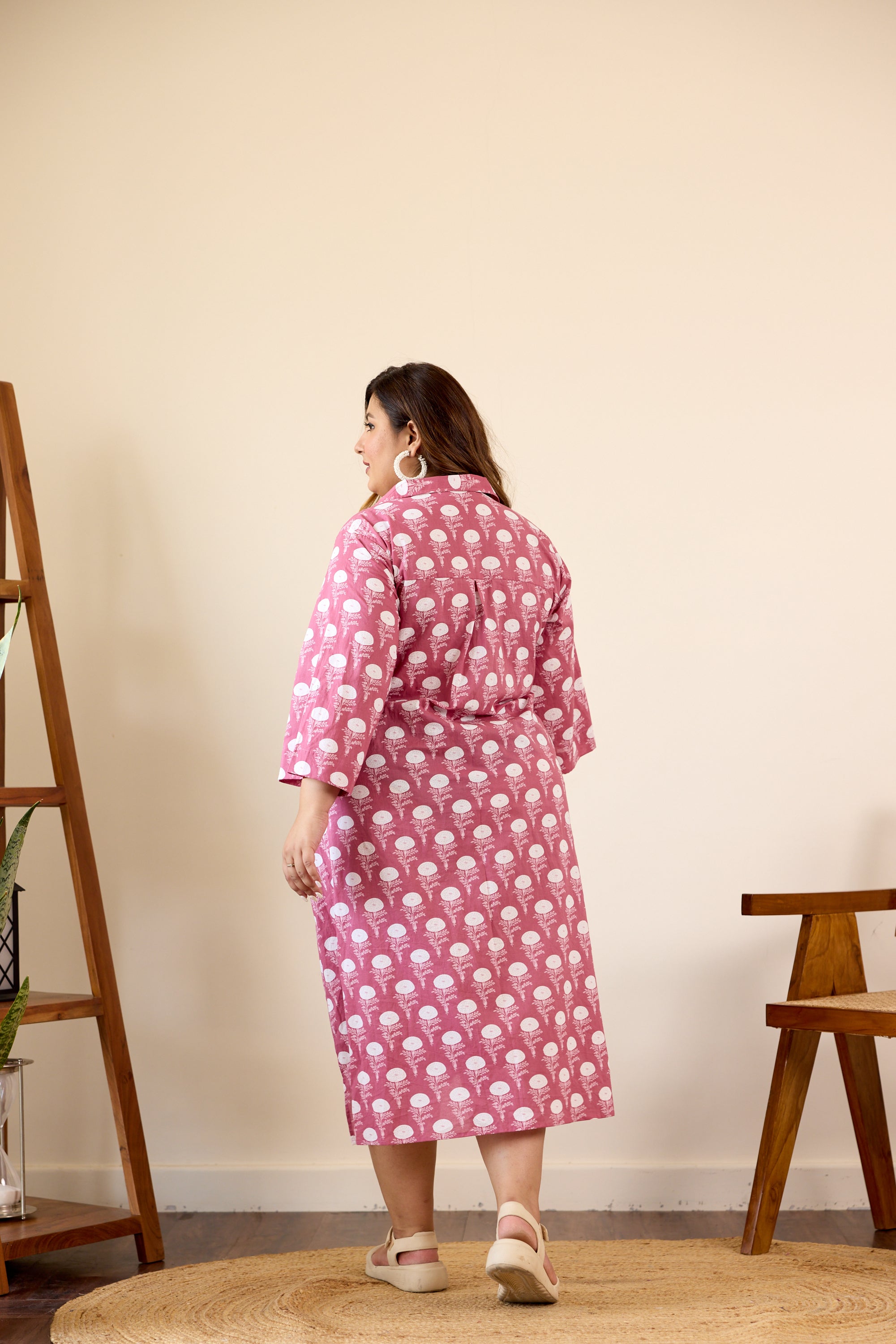 Women's Onion Pink Shirt Dress - Nangalia Ruchira