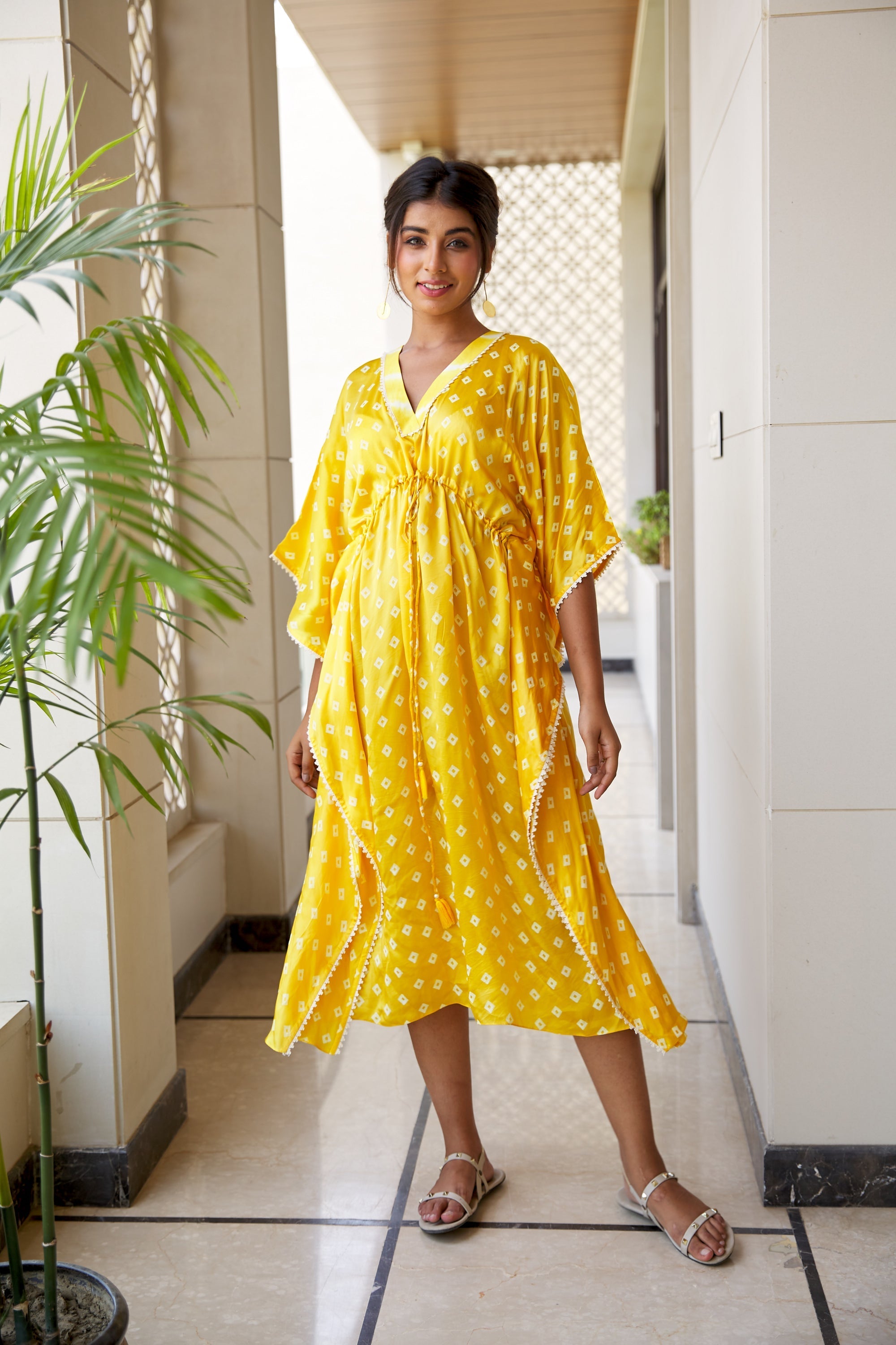 Women's Sunshine Bandhani Kaftan - Nangalia Ruchira