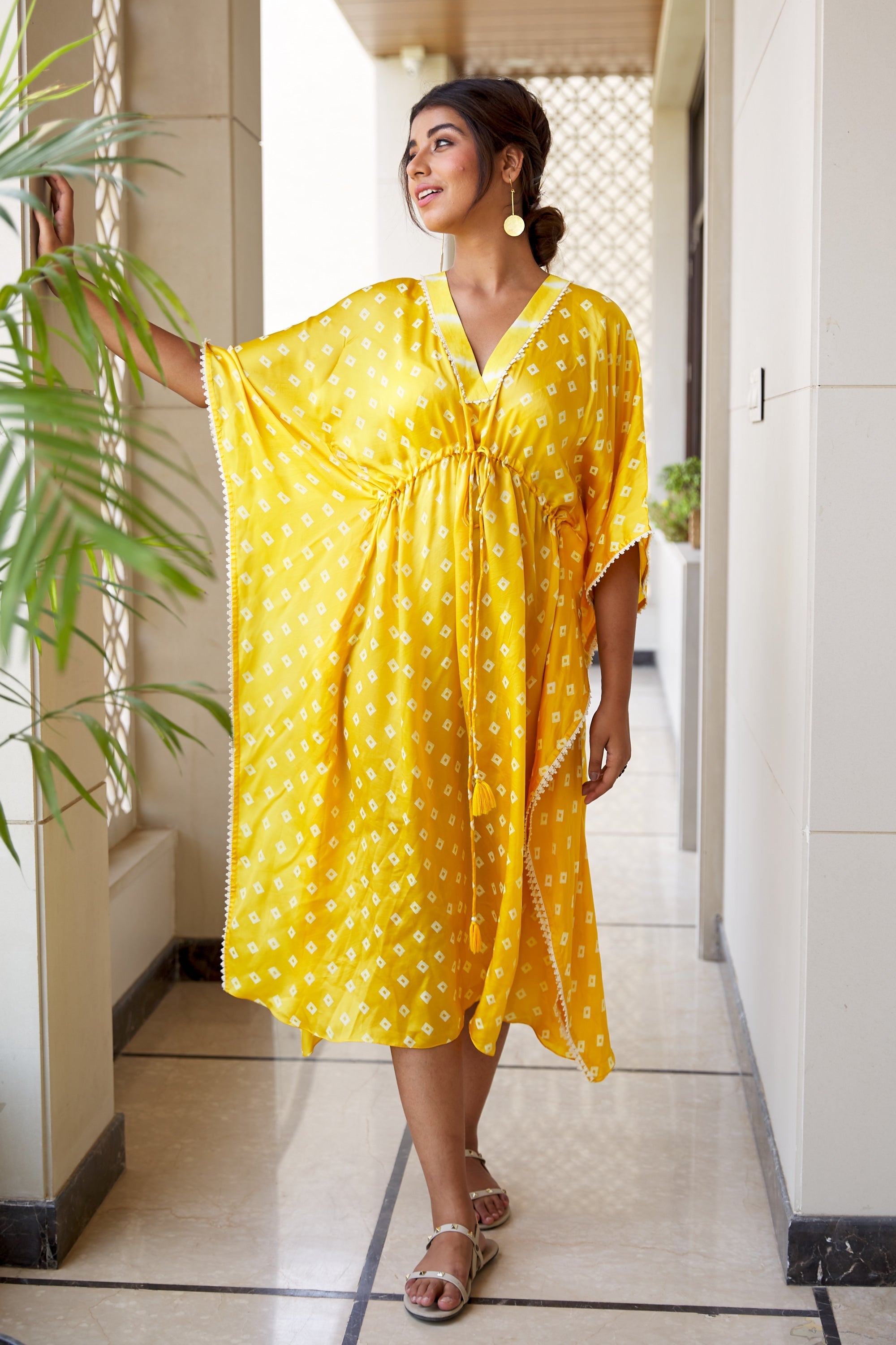 Women's Sunshine Bandhani Kaftan - Nangalia Ruchira