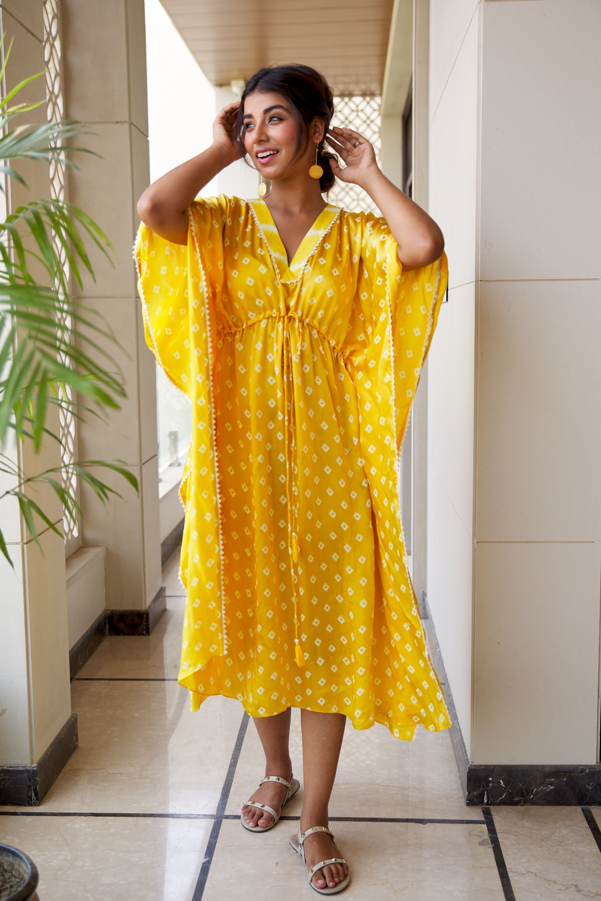 Women's Sunshine Bandhani Kaftan - Nangalia Ruchira