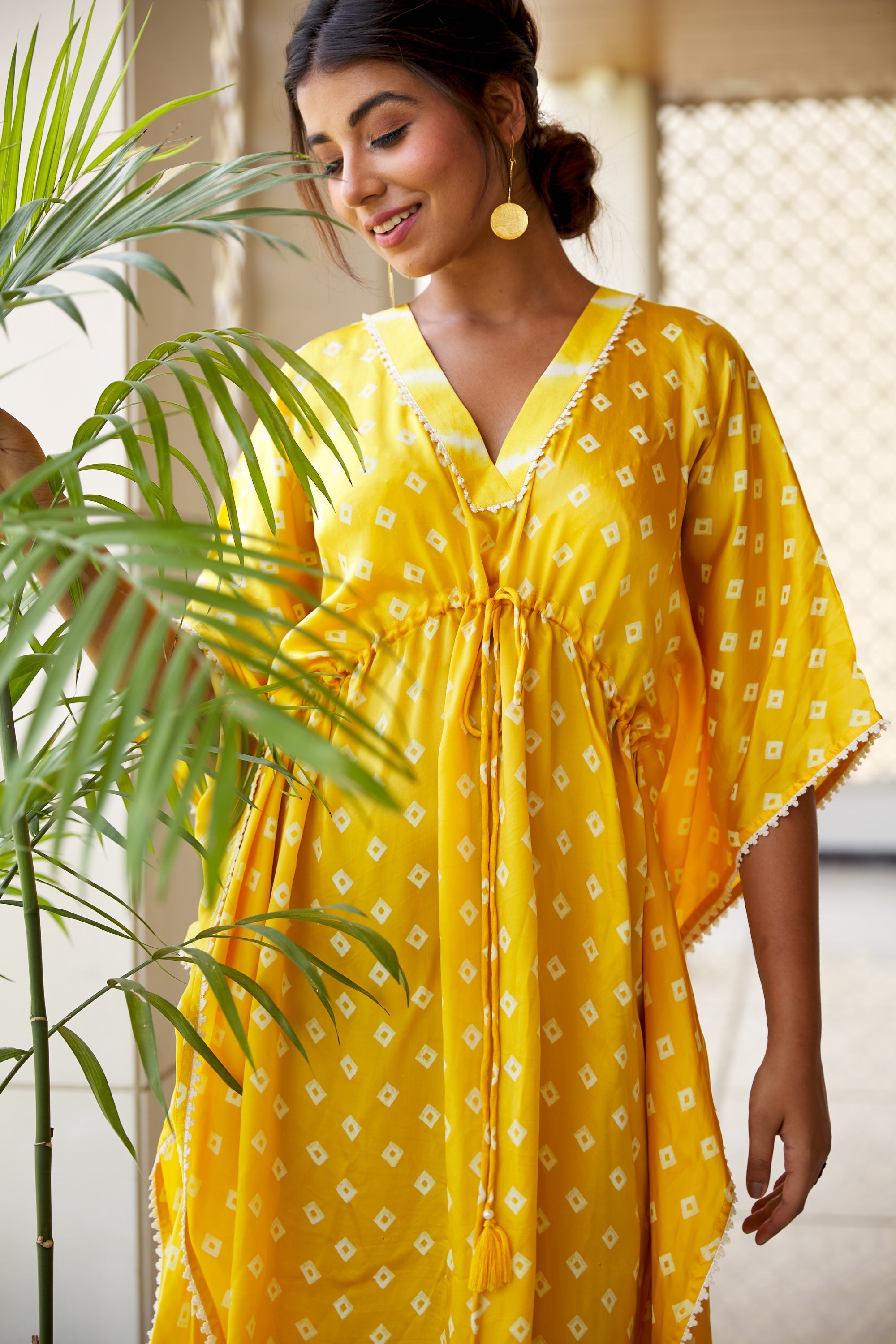 Women's Sunshine Bandhani Kaftan - Nangalia Ruchira