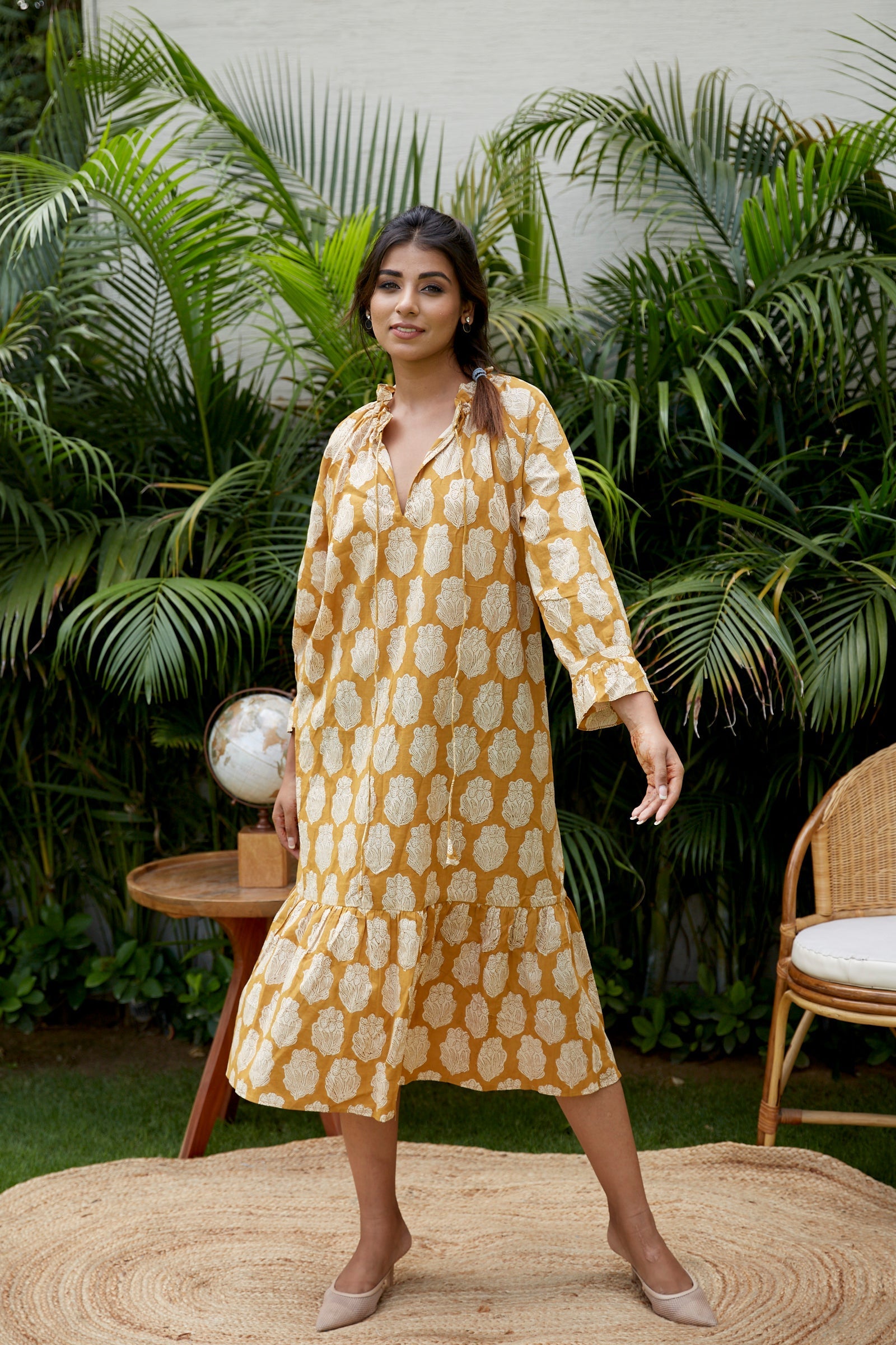 Women's Mustard Maternity Dress - Nangalia Ruchira