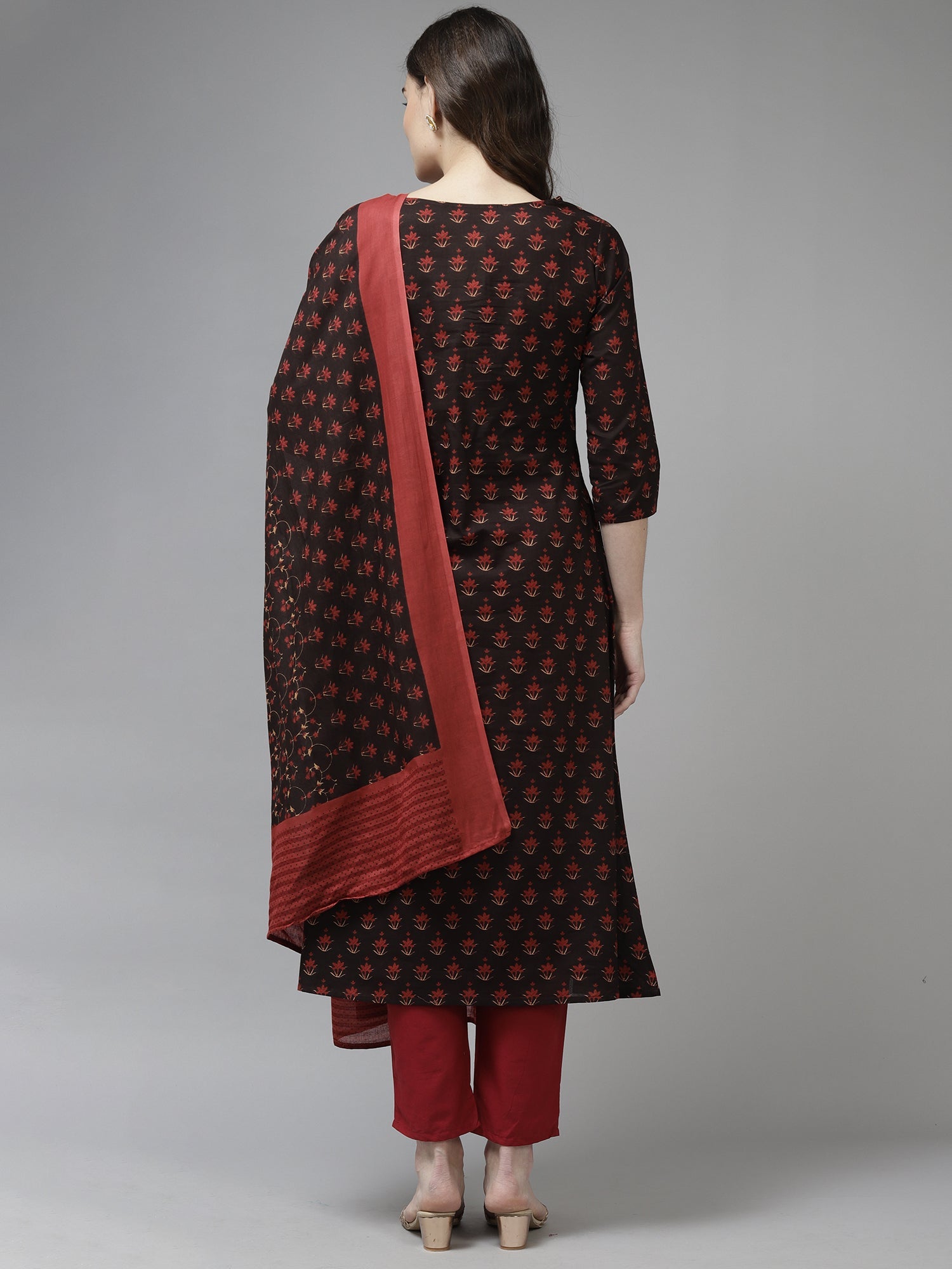 Women's Black Cotton Blend Kurta Set - Taantav