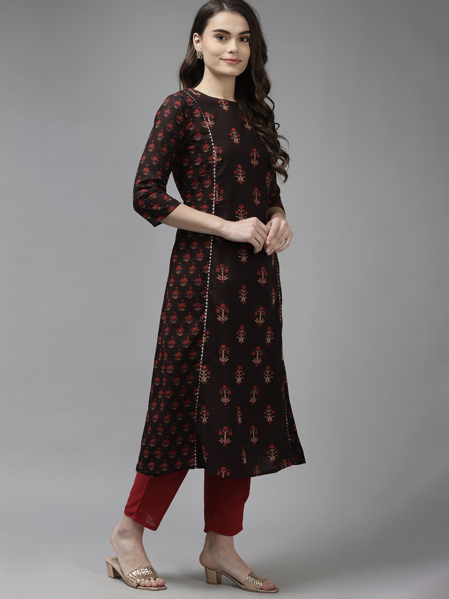 Women's Black Cotton Blend Kurta Set - Taantav