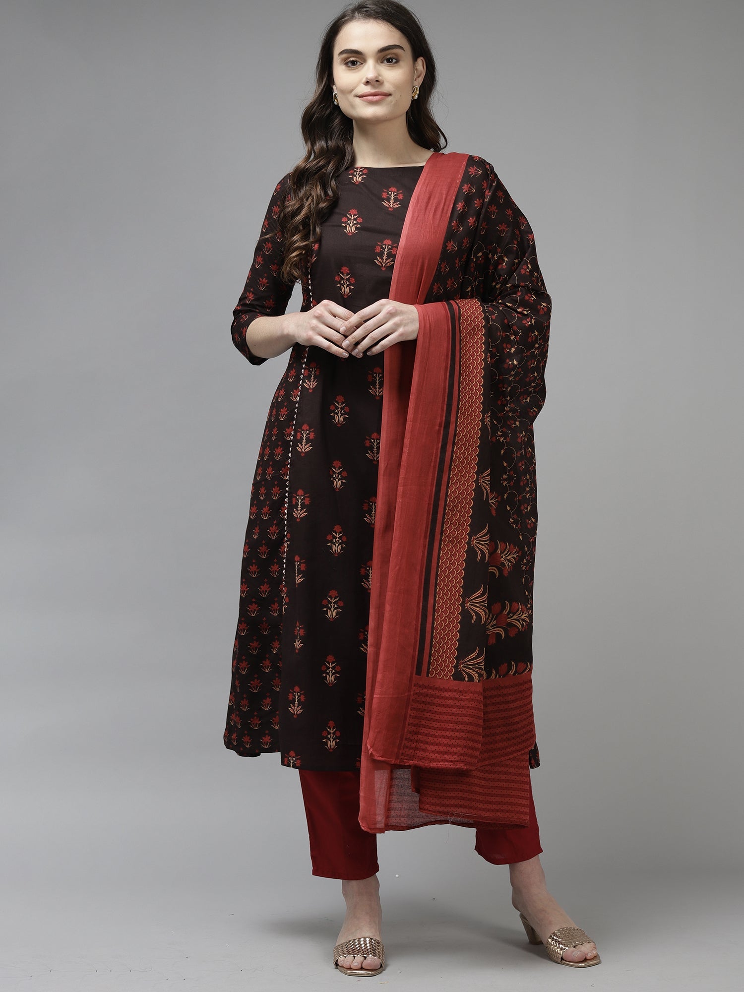 Women's Black Cotton Blend Kurta Set - Taantav