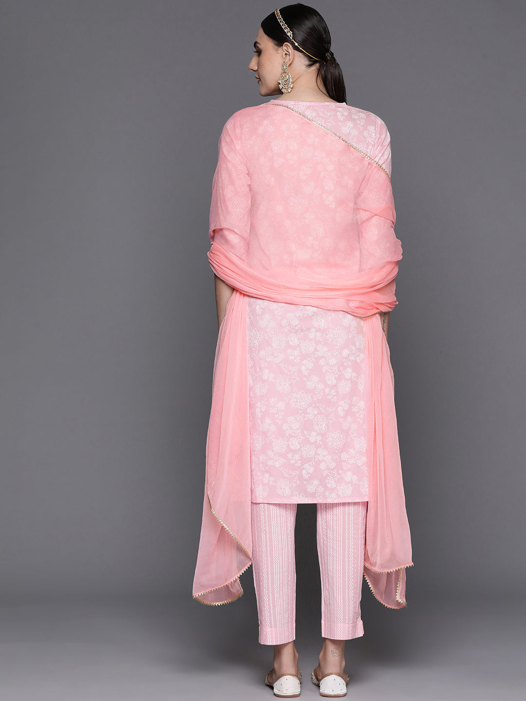 Women's Pink Pure Cotton Kurta Set - Taantav