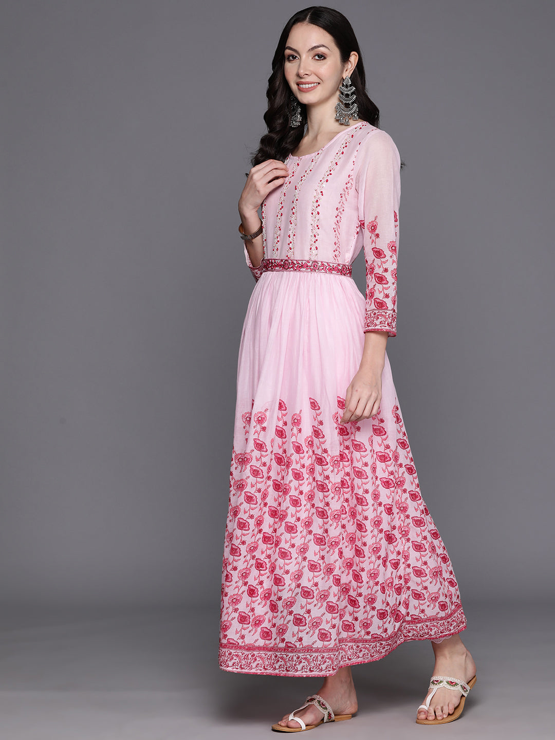 Women's Pink Pure Cotton Kurta Set - Taantav