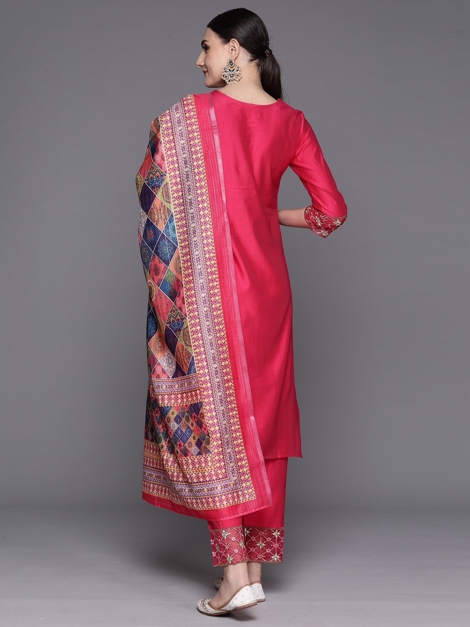 Women's Pink Liva Kurta Set - Taantav