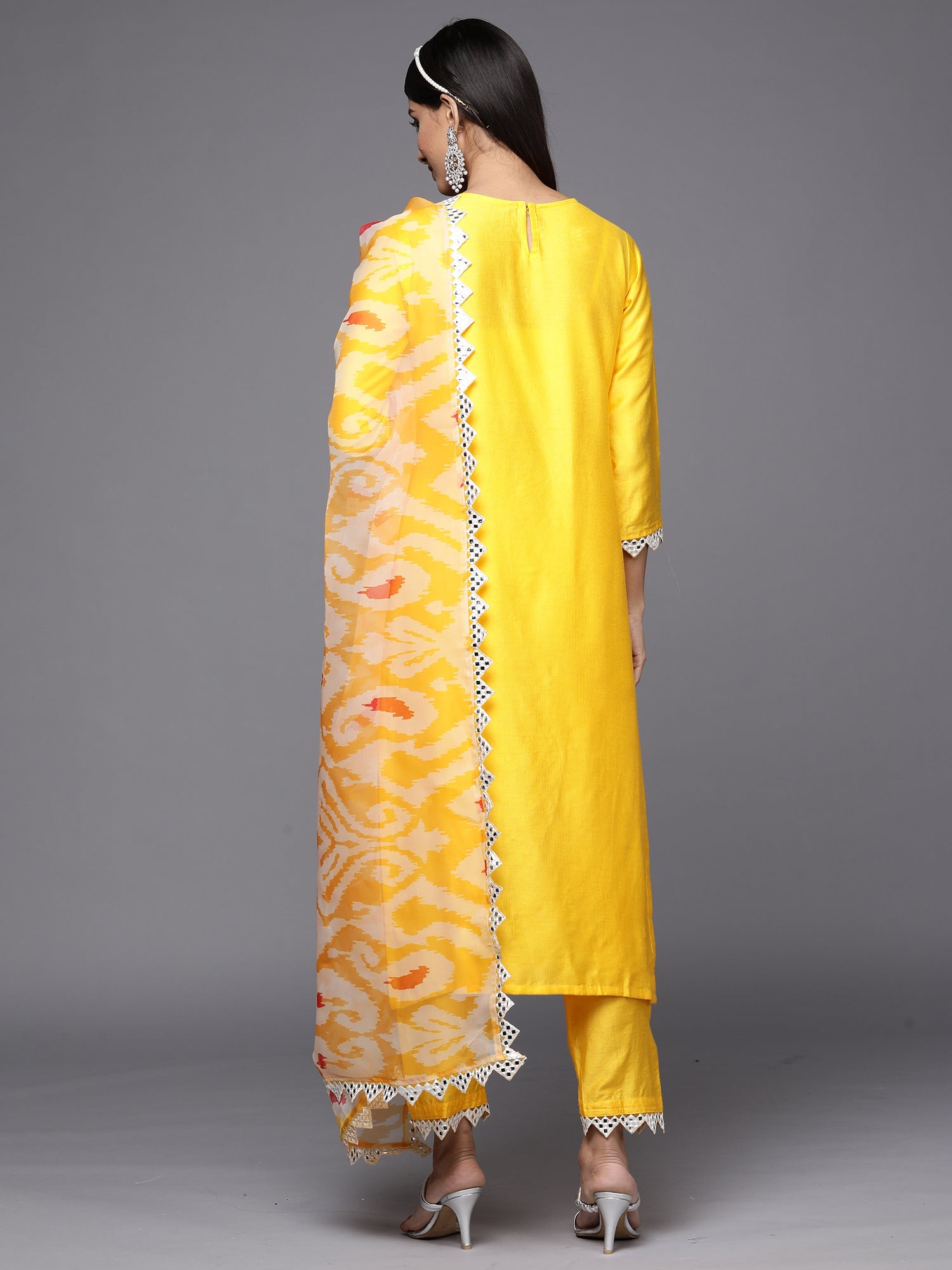 Women's Yellow Liva Kurta Set - Taantav