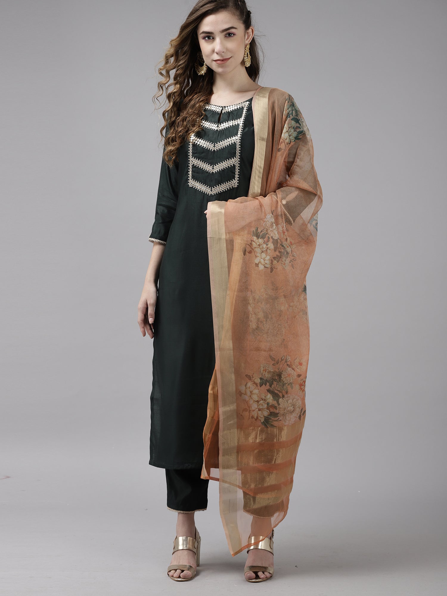 Women's Beige Liva Kurta Set - Taantav