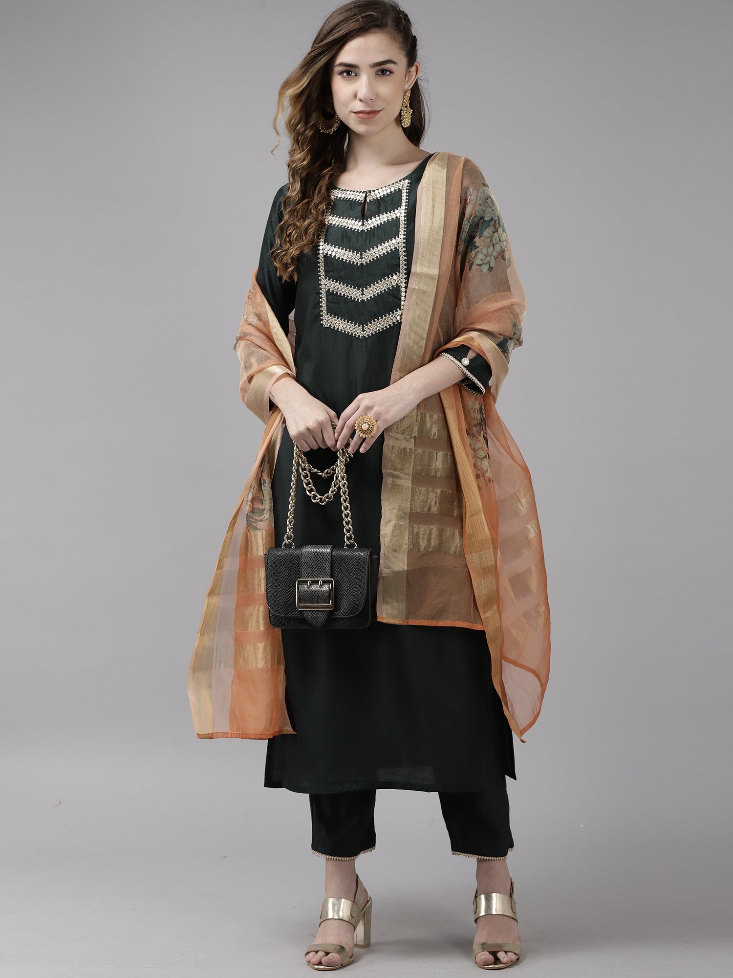 Women's Beige Liva Kurta Set - Taantav