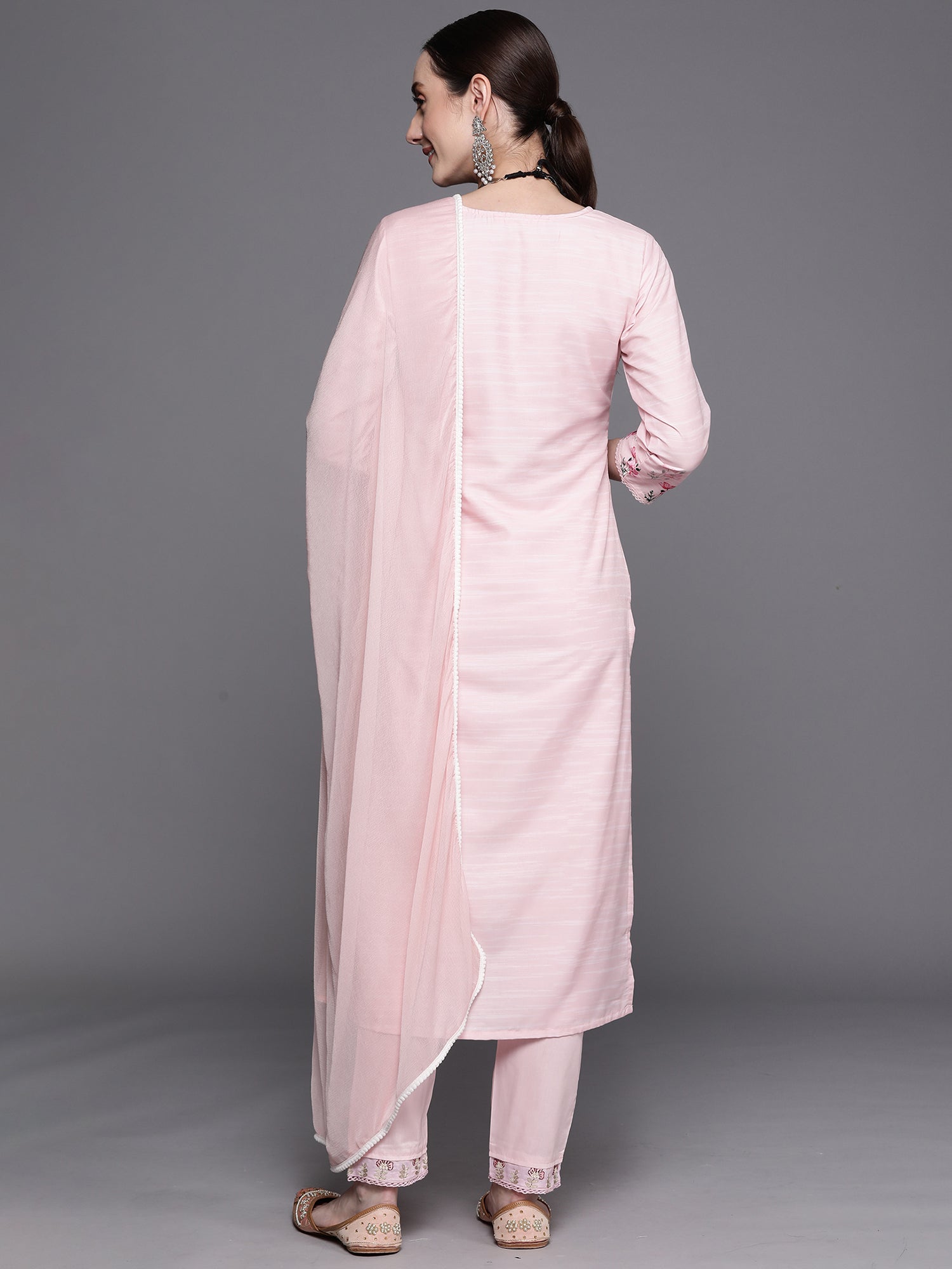 Women's Pink Pure Cotton Kurta Set - Taantav