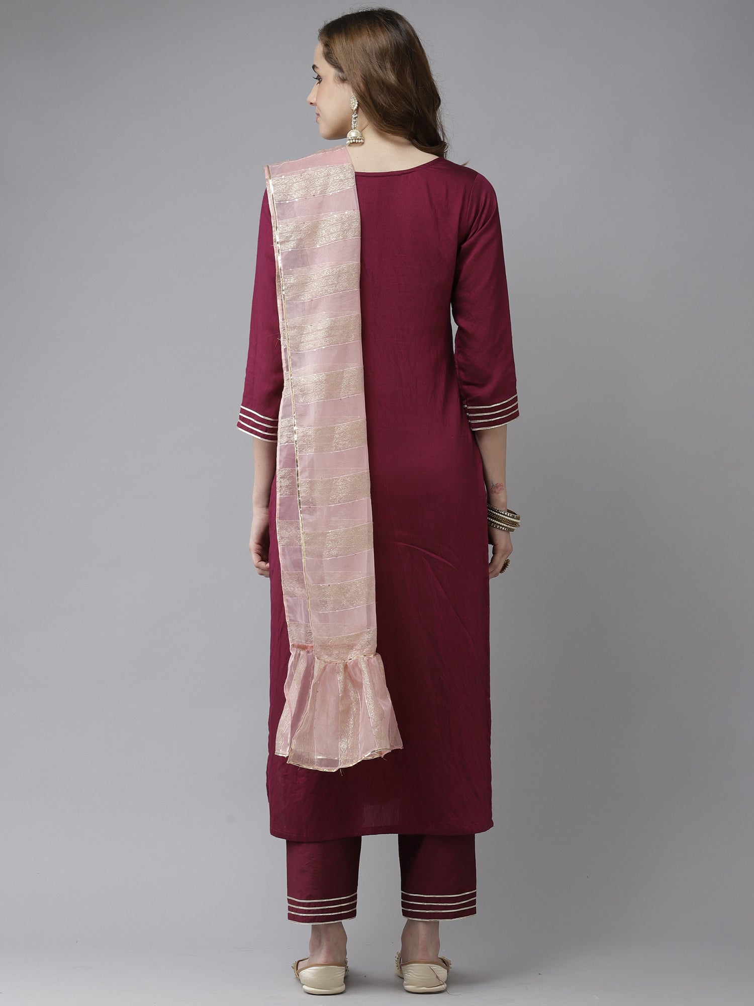 Women's Purple Pure Cotton Kurta Set - Taantav