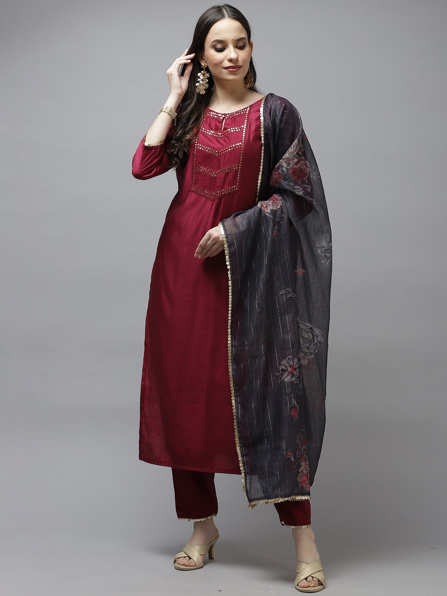 Women's Violet Liva Kurta Set - Taantav