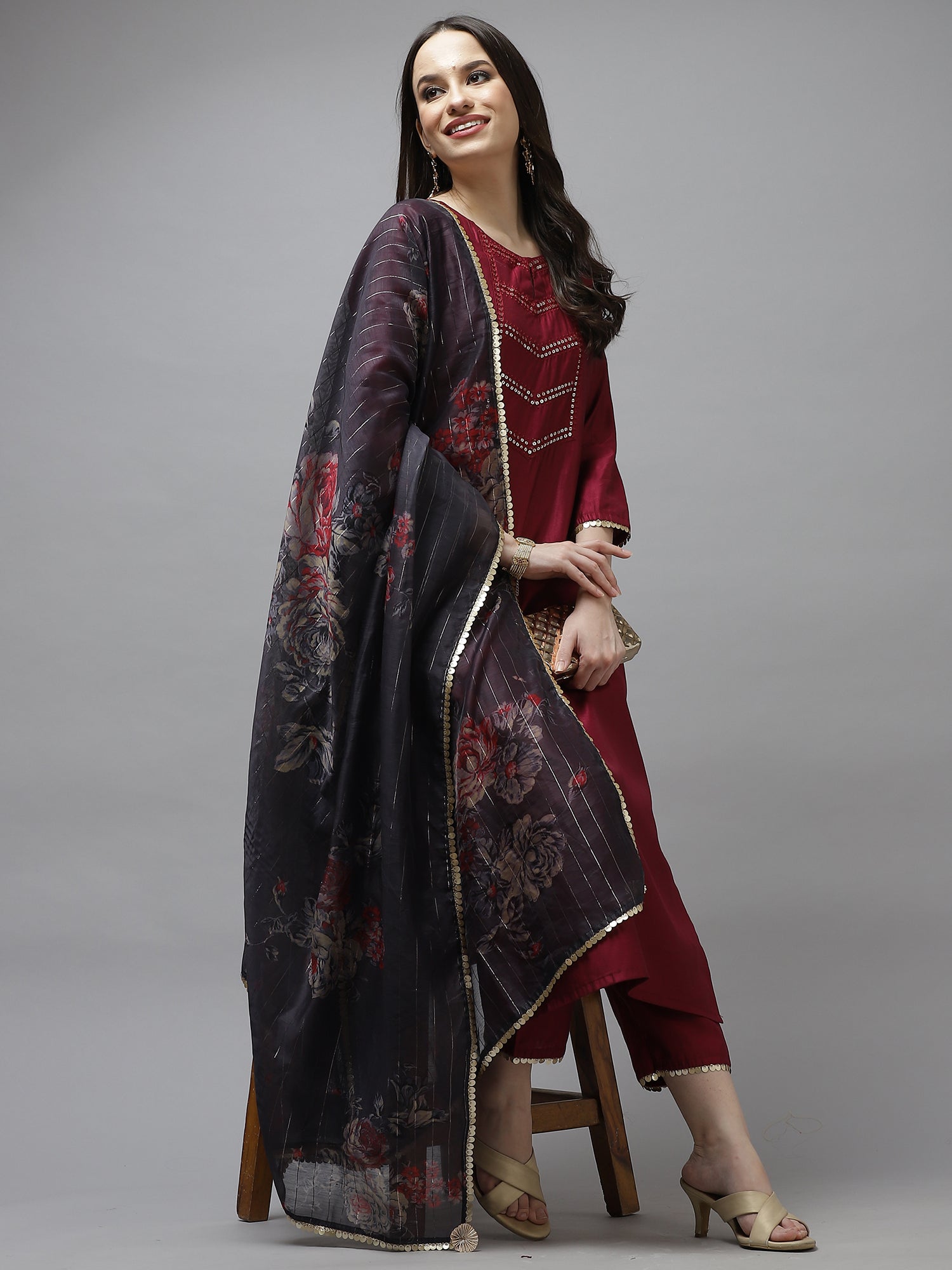 Women's Violet Liva Kurta Set - Taantav