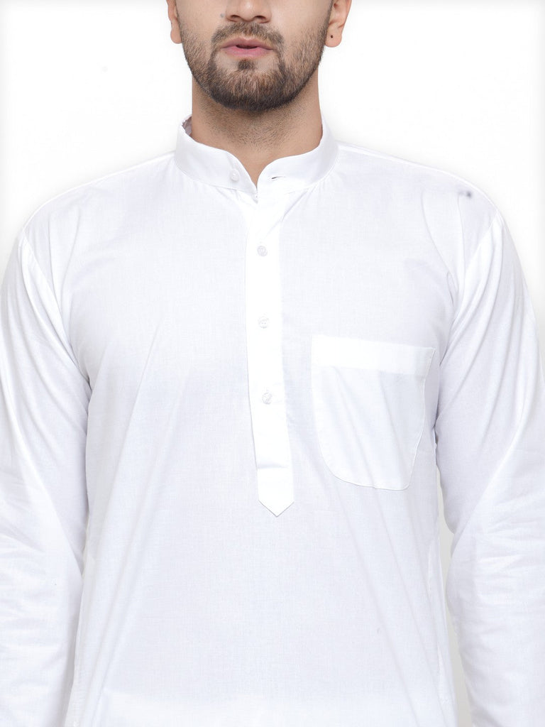 Men's Solid Dobby Kurta Pyjama Set ( Jokp 555 White )