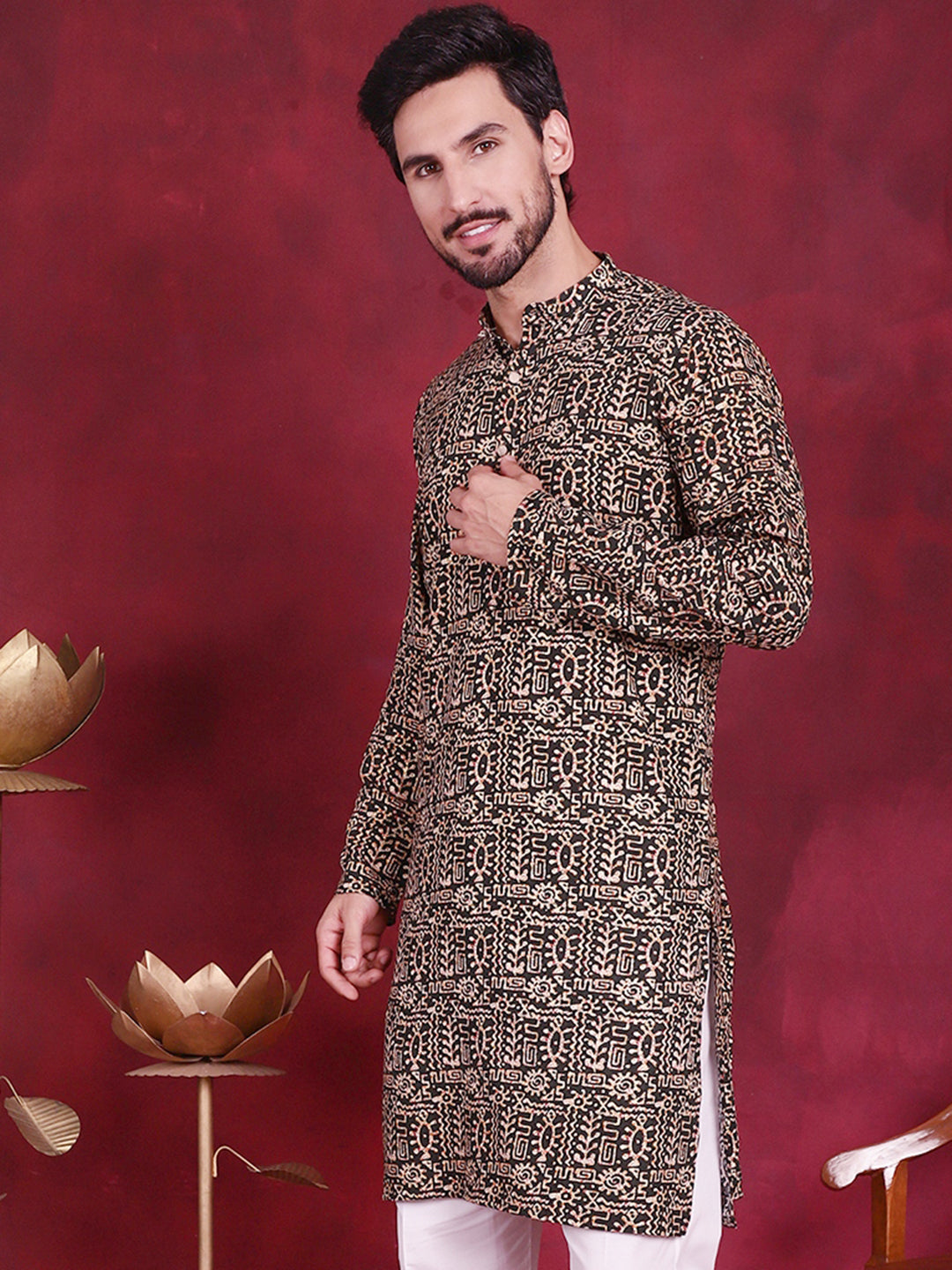 Men's Digital Printed Kurtas. - Taantav