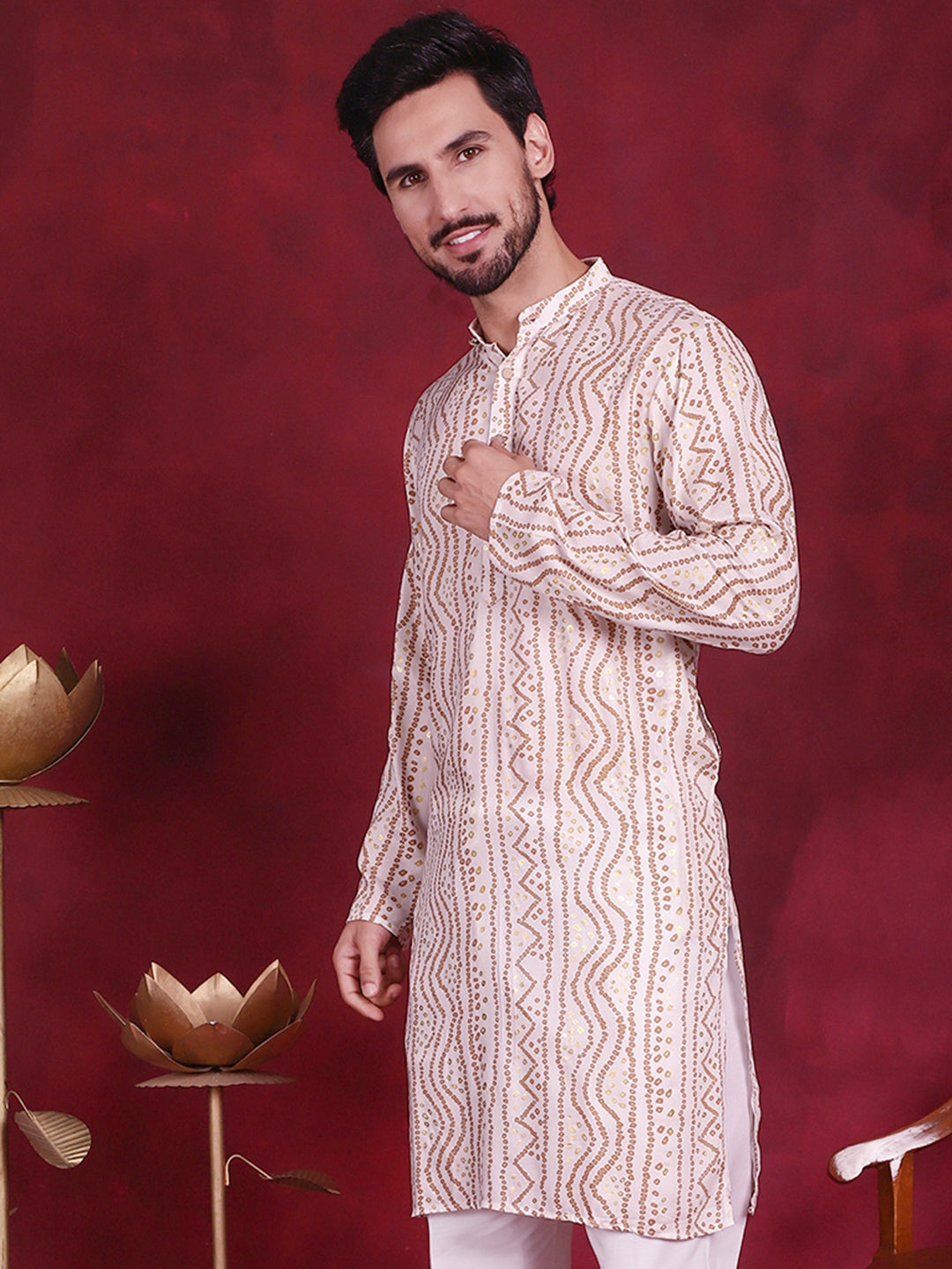 Men's Bandhani Printed Kurtas. - Taantav