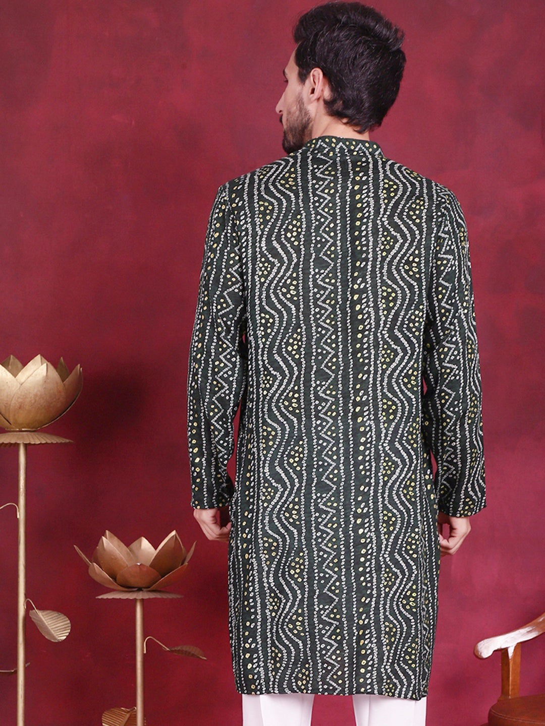 Men's Bandhani Printed Kurtas. - Taantav