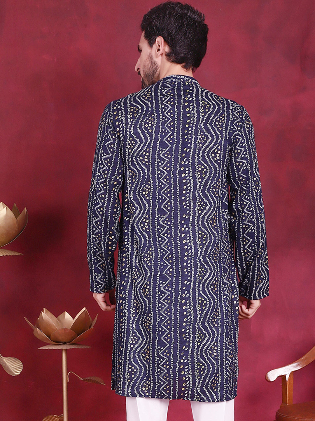 Men's Bandhani Printed Kurtas. - Taantav