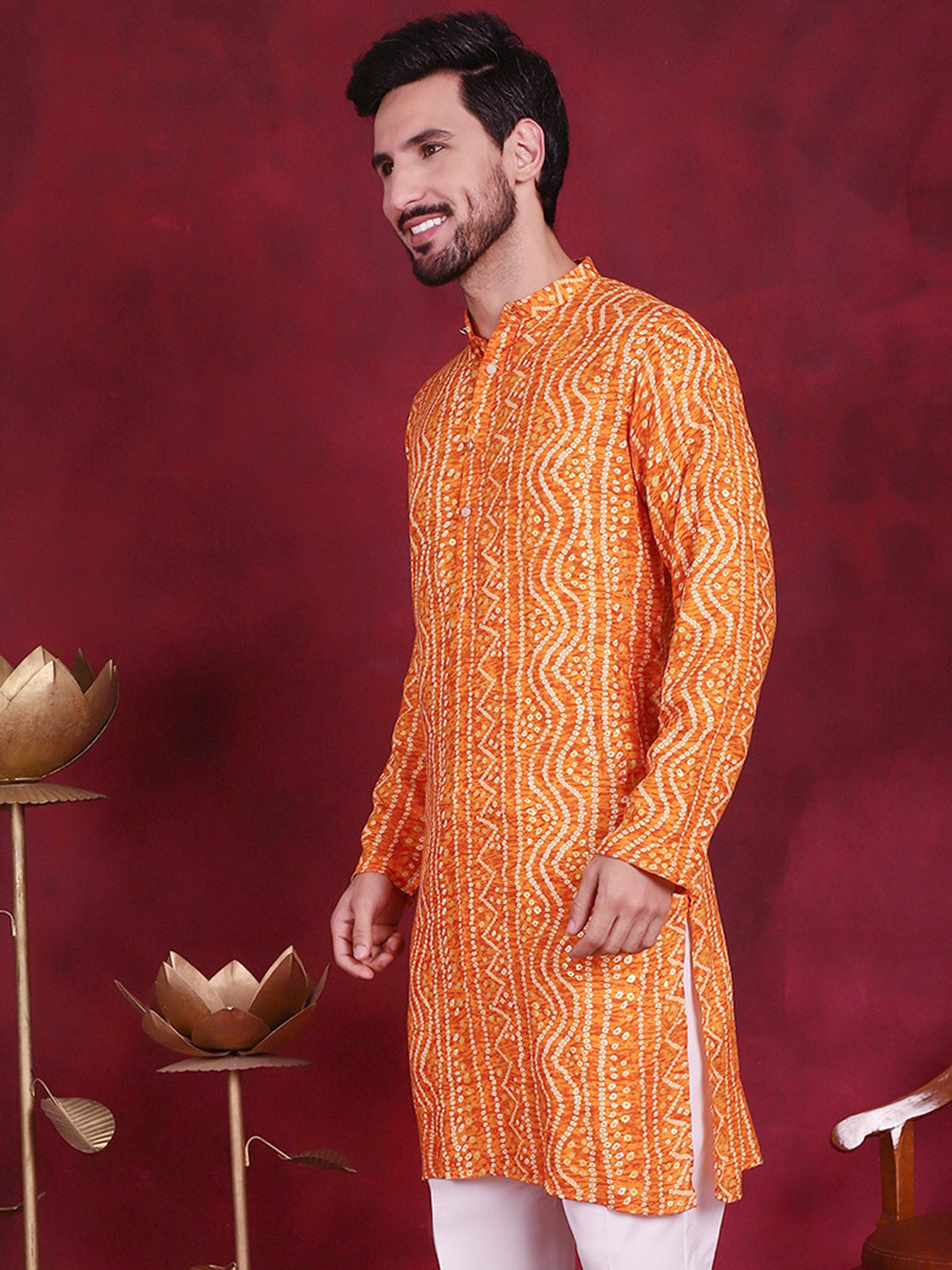 Men's Bandhani Printed Kurtas. - Taantav