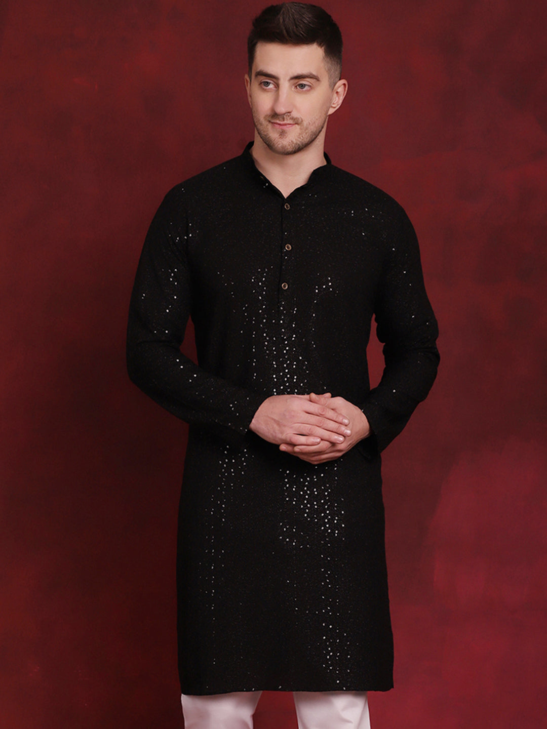 Men's Sequins Chikankari Kurtas - Taantav