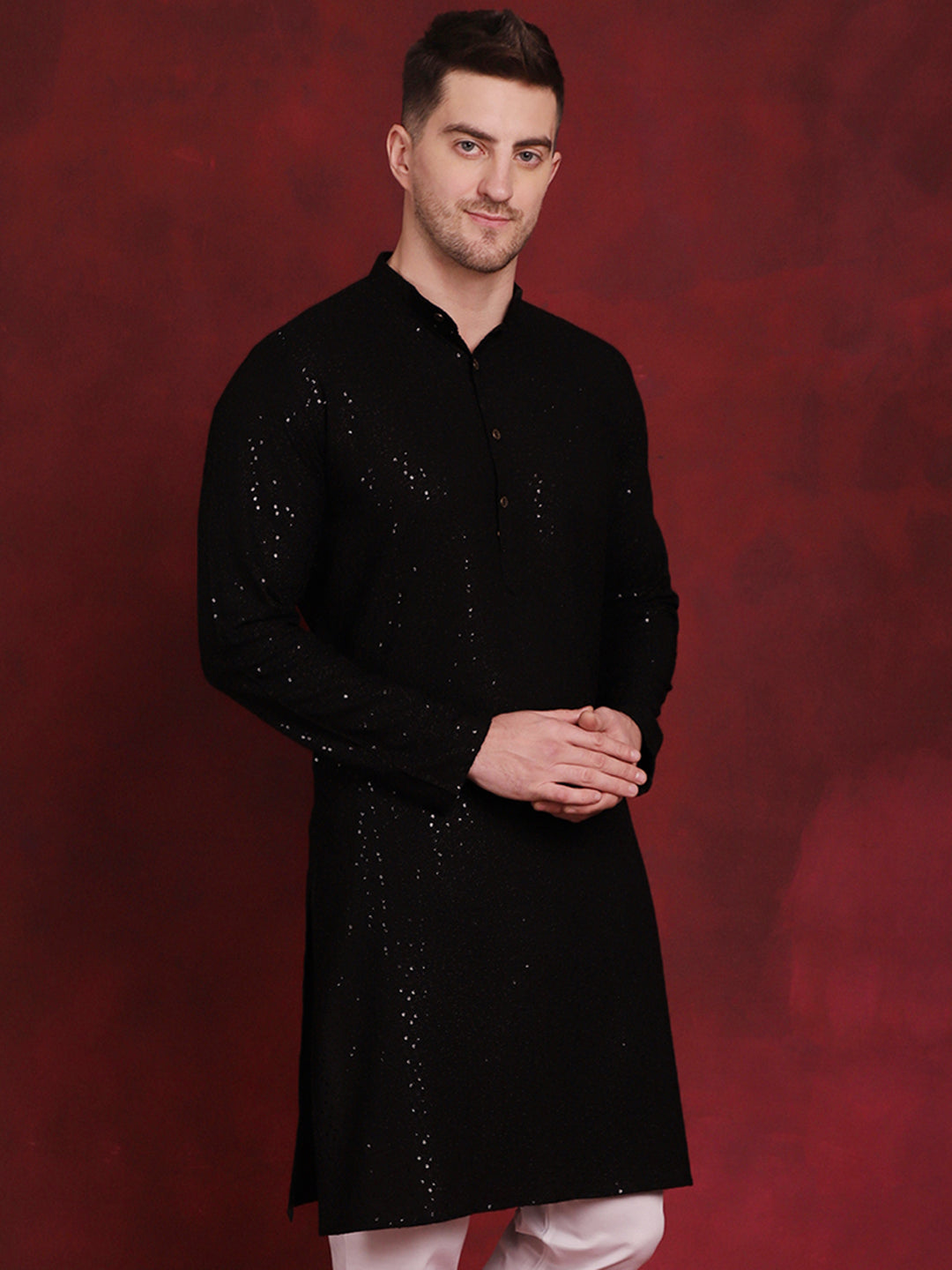 Men's Sequins Chikankari Kurtas - Taantav