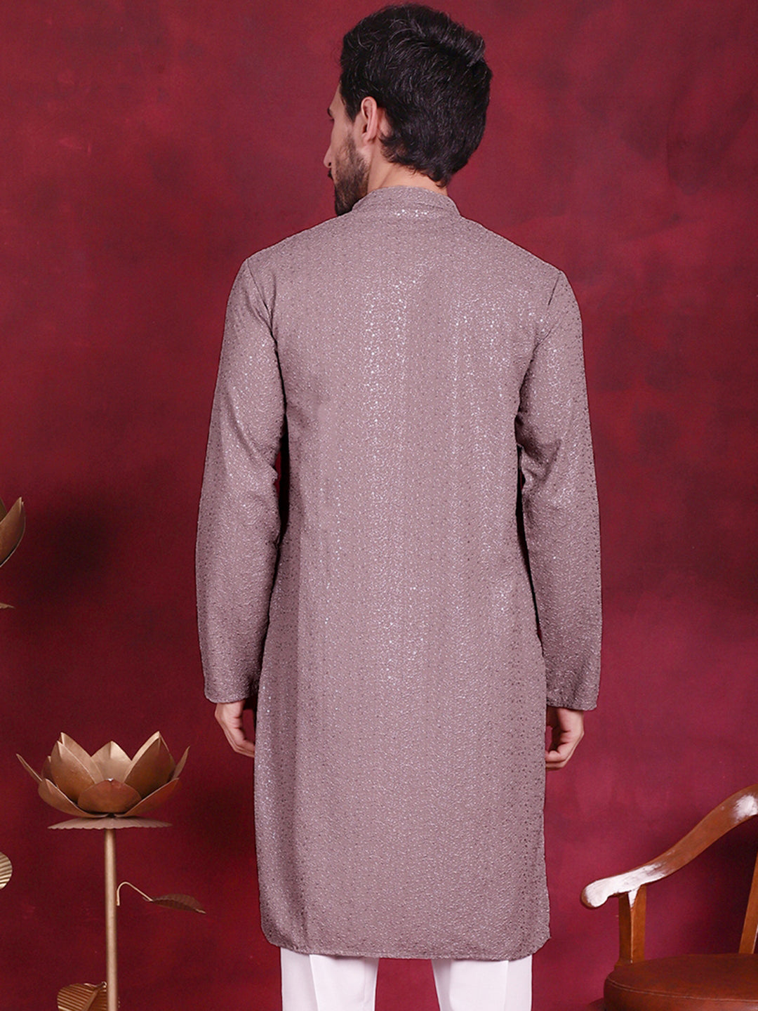 Men's Sequins Chikankari Kurtas - Taantav