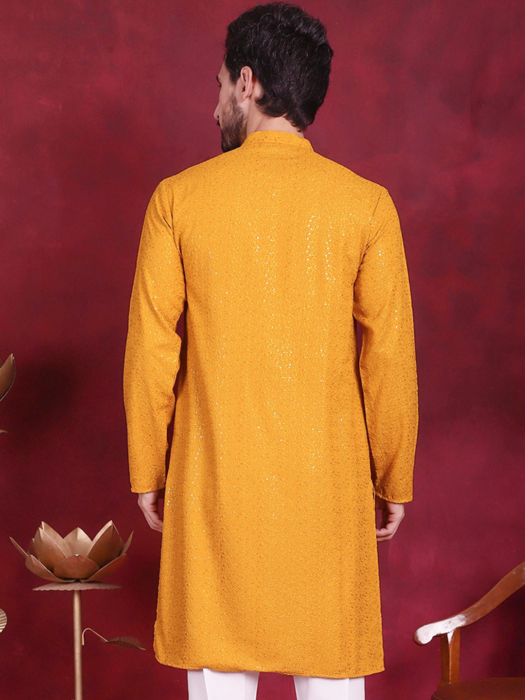 Men's Sequins Chikankari Kurtas - Taantav