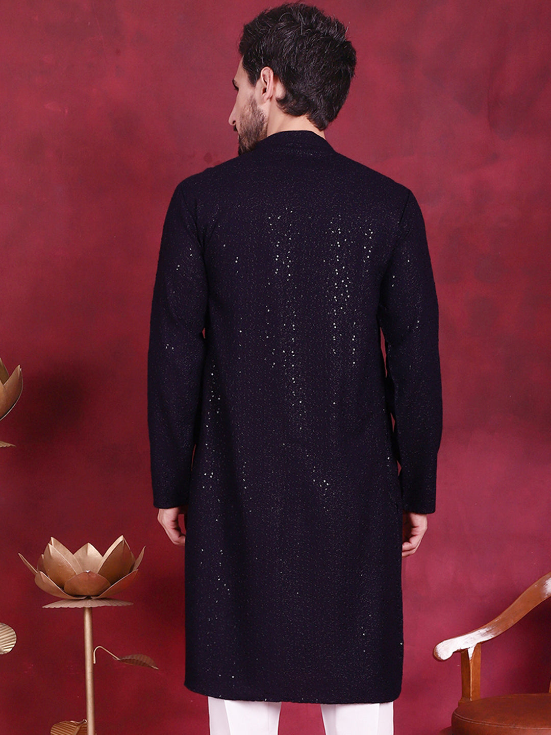 Men's Sequins Chikankari Kurtas - Taantav