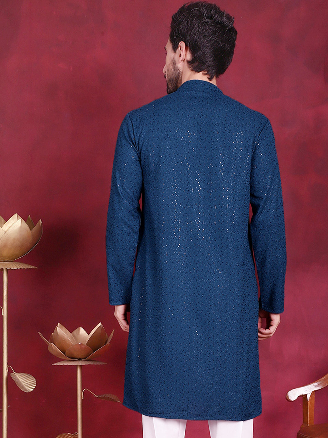 Men's Sequins Chikankari Kurtas - Taantav