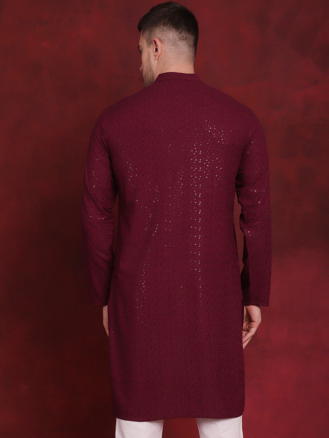 Men's Sequins Chikankari Kurtas - Taantav