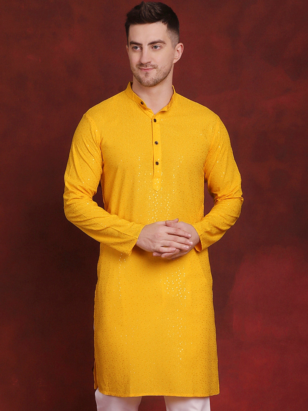 Men's Sequins Chikankari Kurtas - Taantav