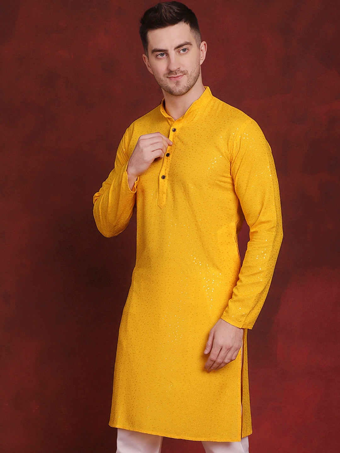 Men's Sequins Chikankari Kurtas - Taantav