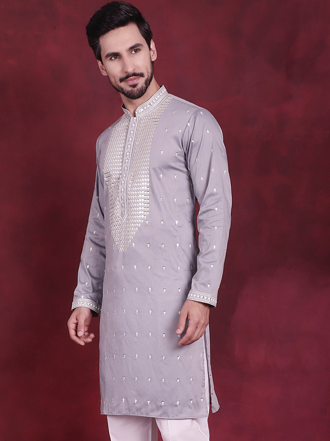 Men's Sequins Embroidered Kurtas. - Taantav