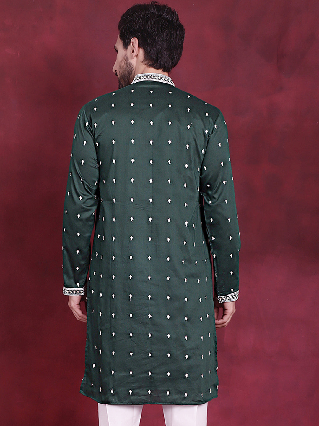 Men's Sequins Embroidered Kurtas. - Taantav