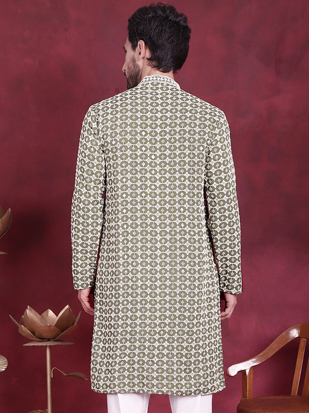 Men's Sequins Embroidered Kurtas - Taantav