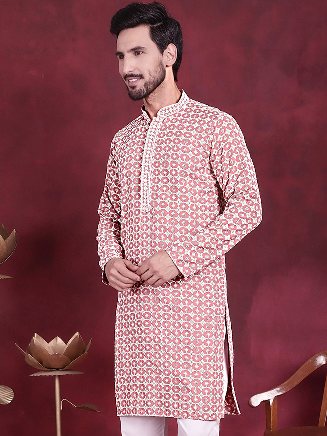 Men's Sequins Embroidered Kurtas - Taantav