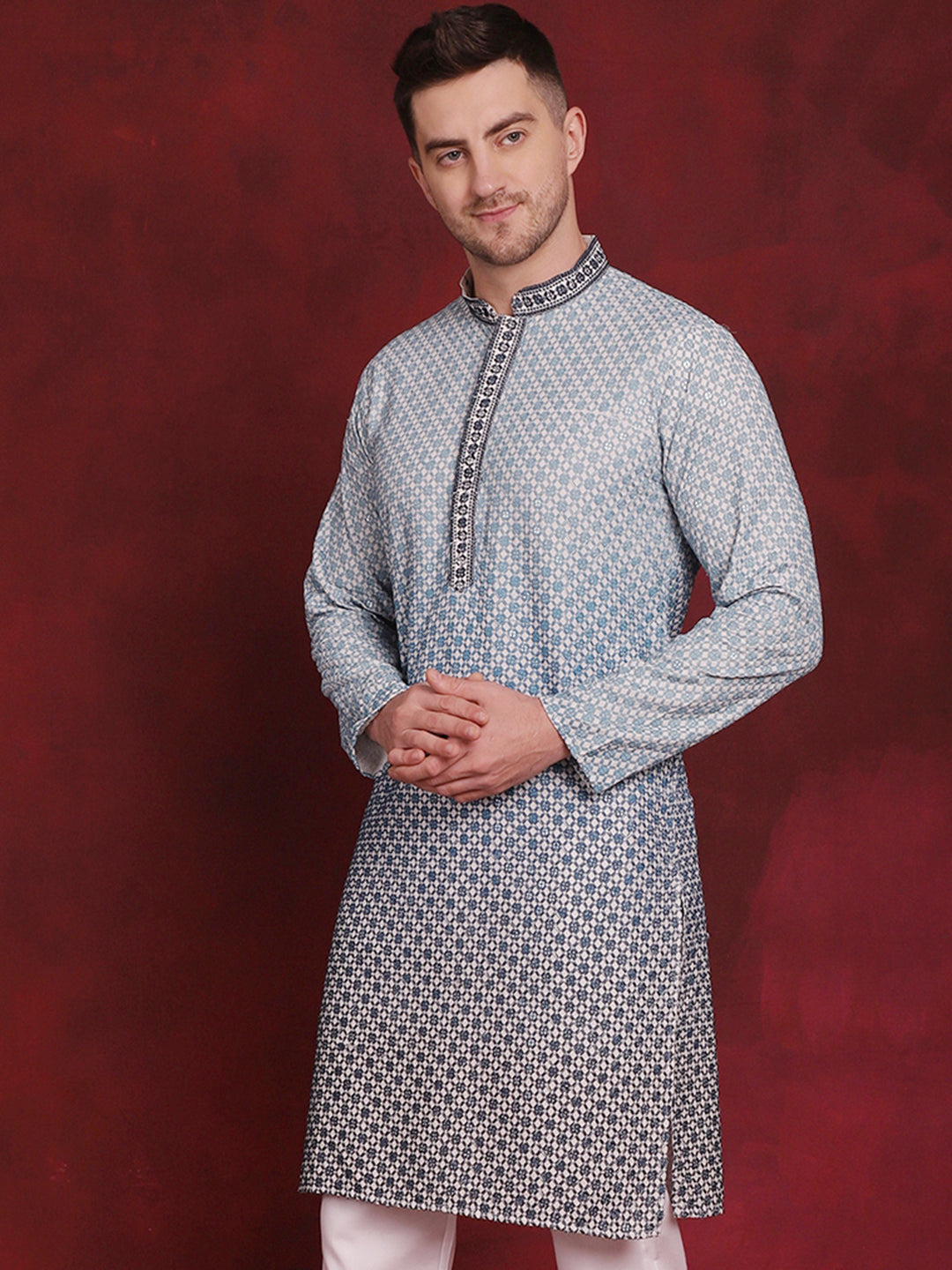 Men's Sequins Embroidered Kurtas - Taantav