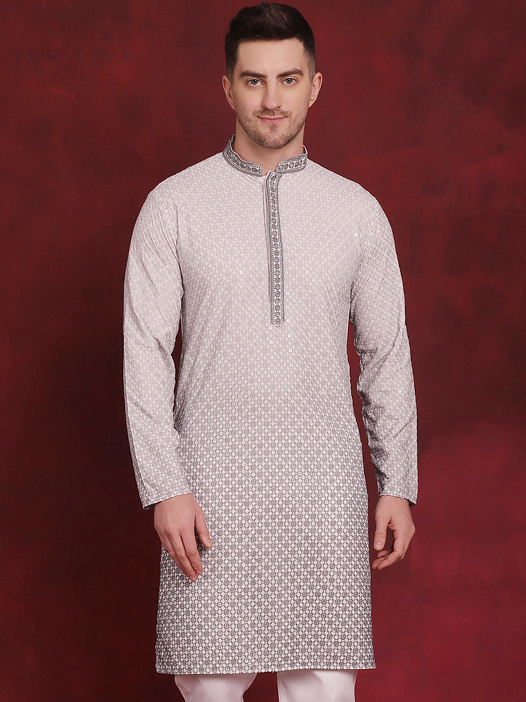 Men's Sequins Embroidered Kurtas - Taantav